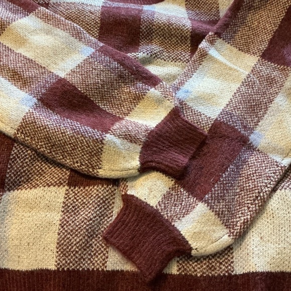 VERO MODA Buffalo Check Balloon Sleeve Sweater M 21” p2p Port Royal/Birch NWT - Picture 9 of 12